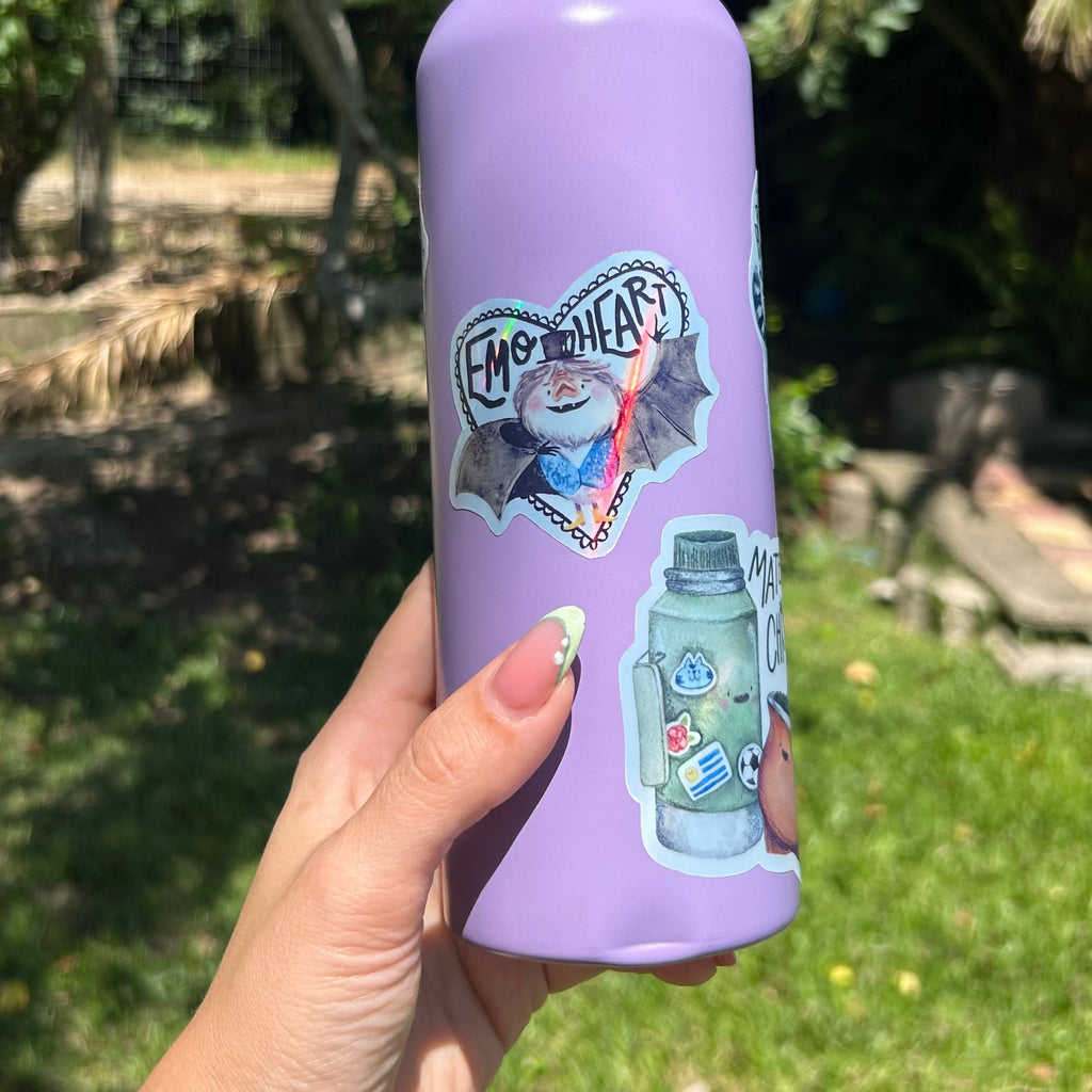 Emo Heart (sticker holográfico para botella y termo)