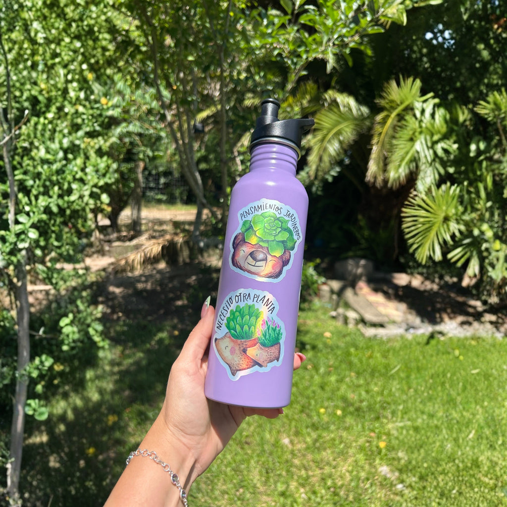Pensamientos Jardineros (sticker holográfico para botella y termo)