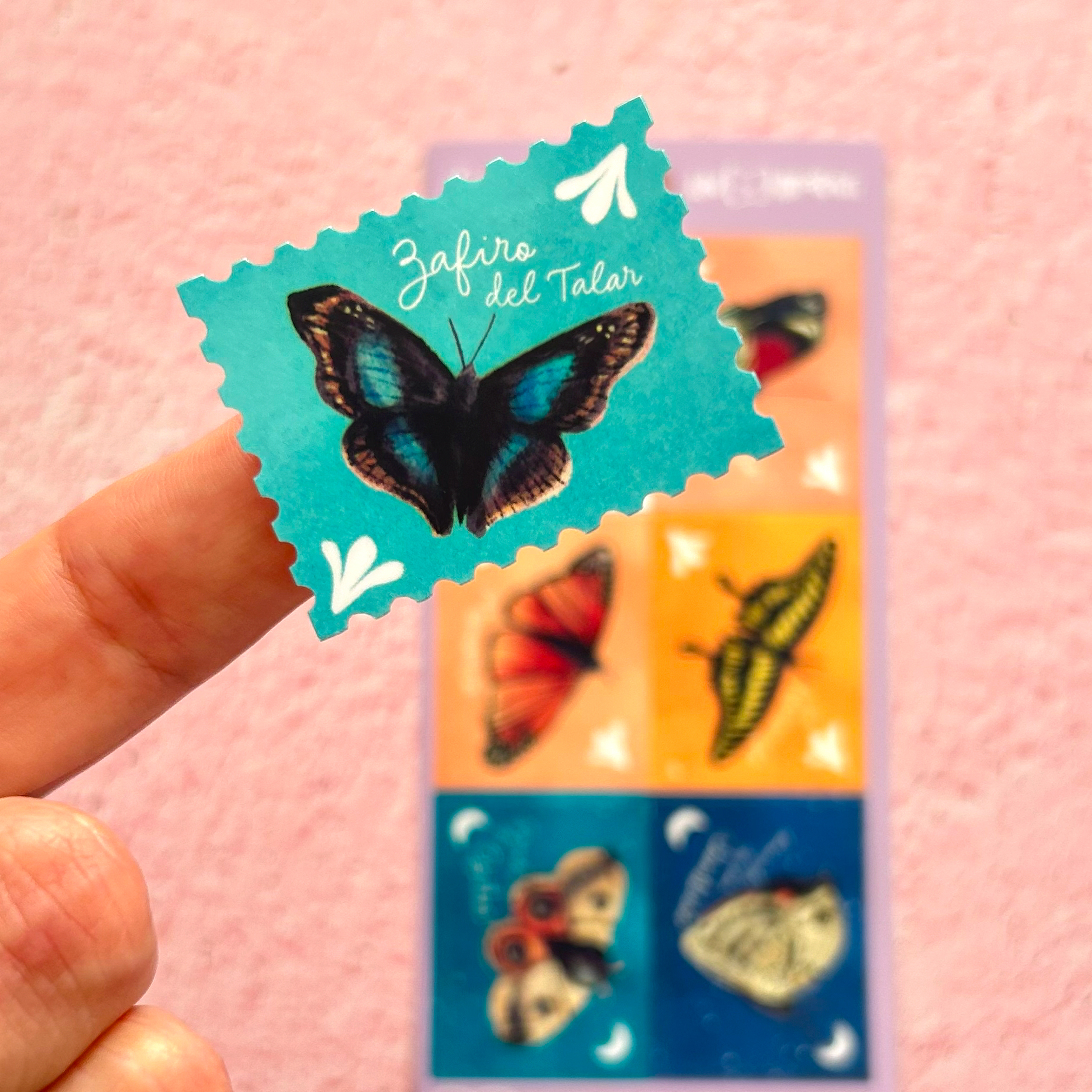 Estampillas de Mariposas Plancha de Stickers