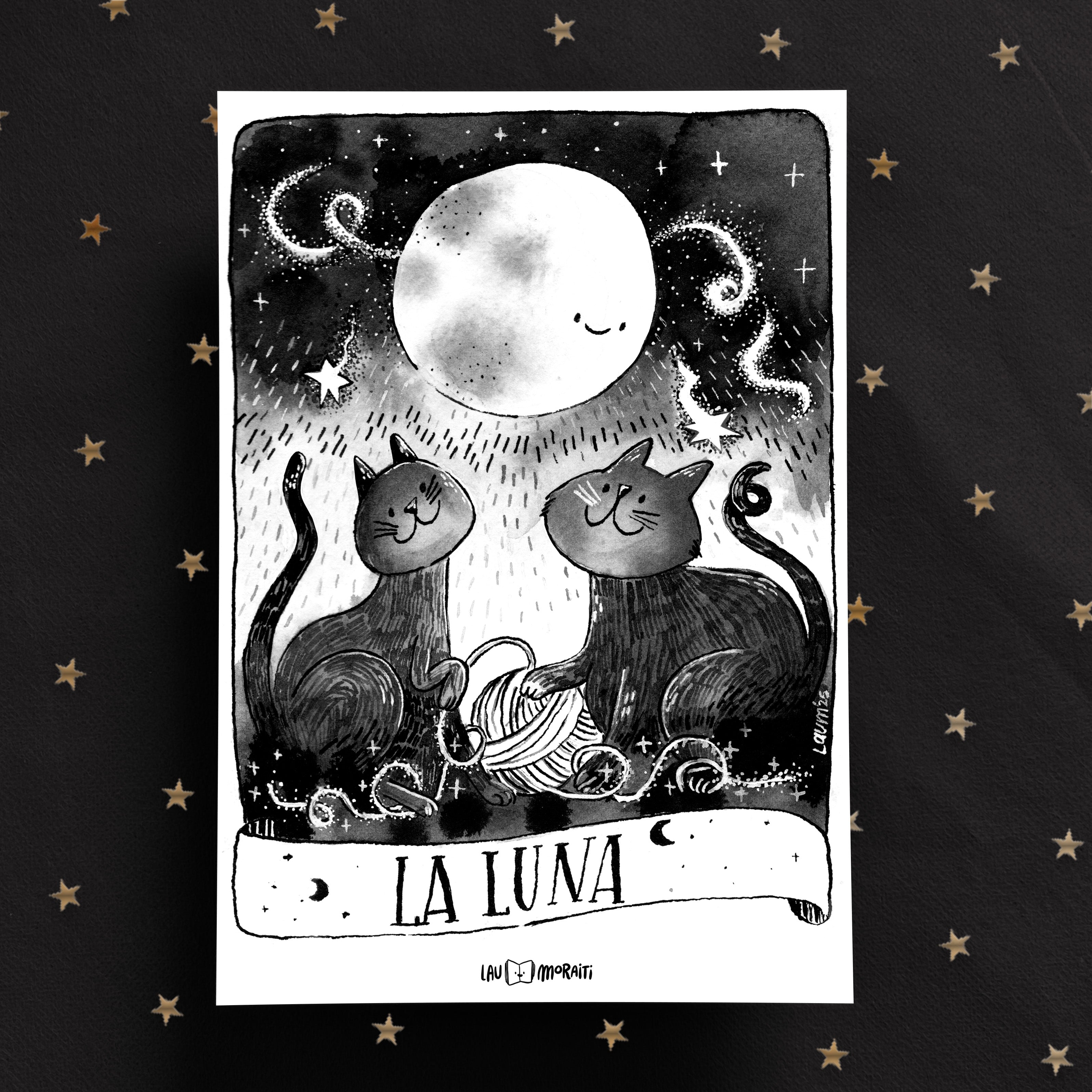 La Luna ★ Tarot Miau Arcana (print A4 o A5)