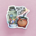 Mate y Chisme (sticker holográfico para botella y termo)