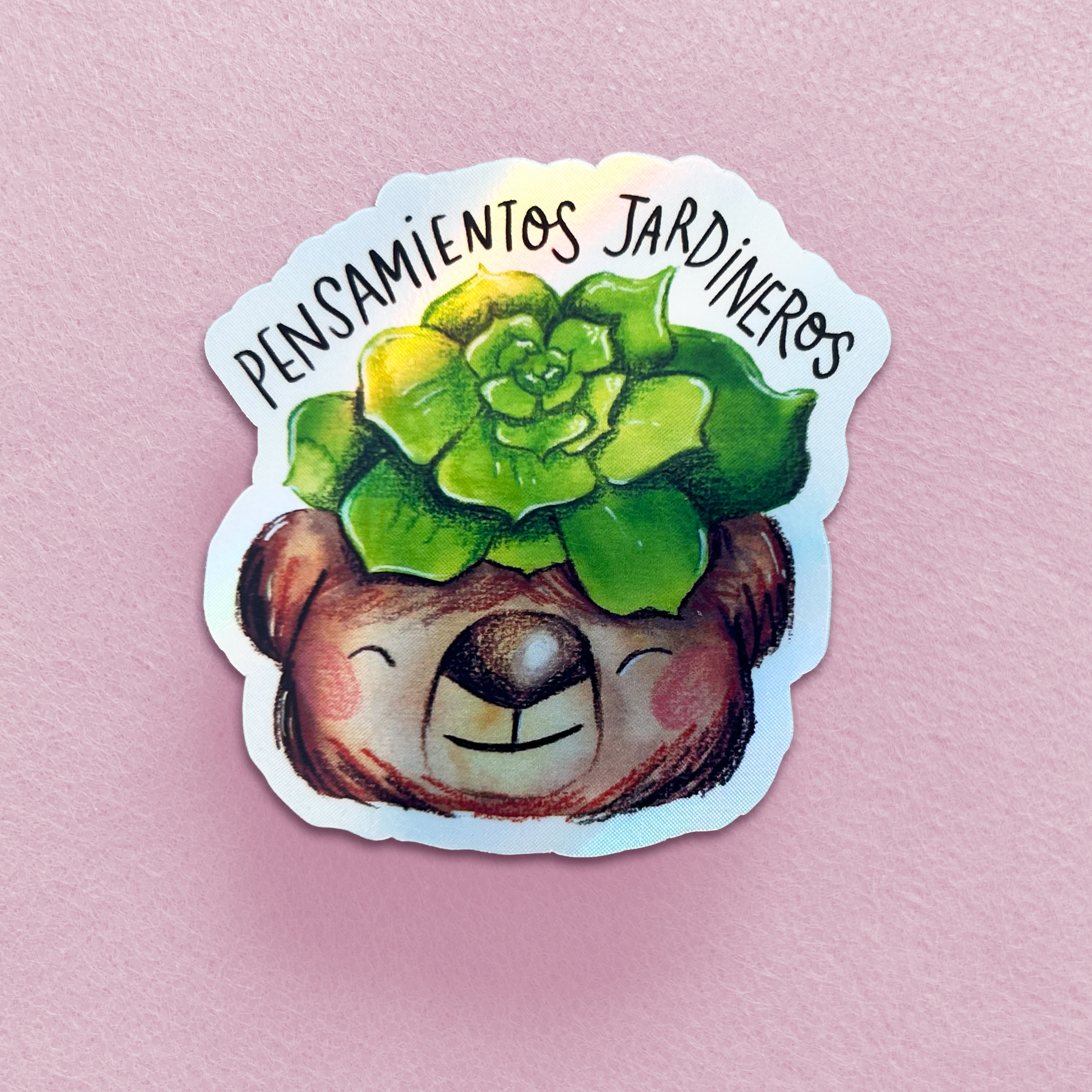Pensamientos Jardineros (sticker holográfico para botella y termo)
